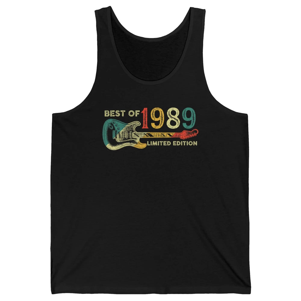 Retro 1989 Electric Guitar Birthday Guitarist Vintage 80s Unisex Jersey Tank
