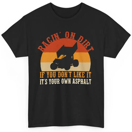 Racing On Dirt Truck Sprint Car Retro Race Track Vintage Classic Unisex T-Shirt