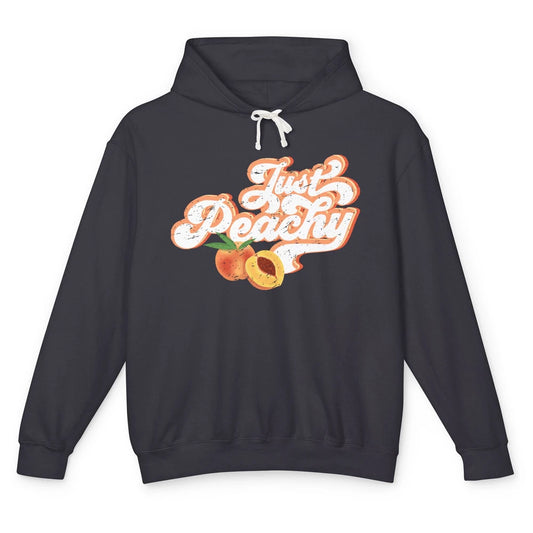 Retro Just Peachy Retro 70s Georgia Peaches Summer Fruit Unisex Lightweight Hoodie
