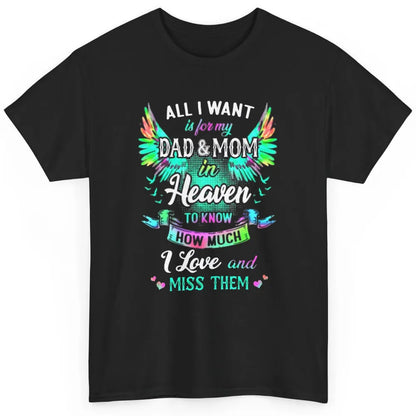 My Mom And Dad In Heaven Angel Wings Mother Memories Forever Classic Unisex T-Shirt