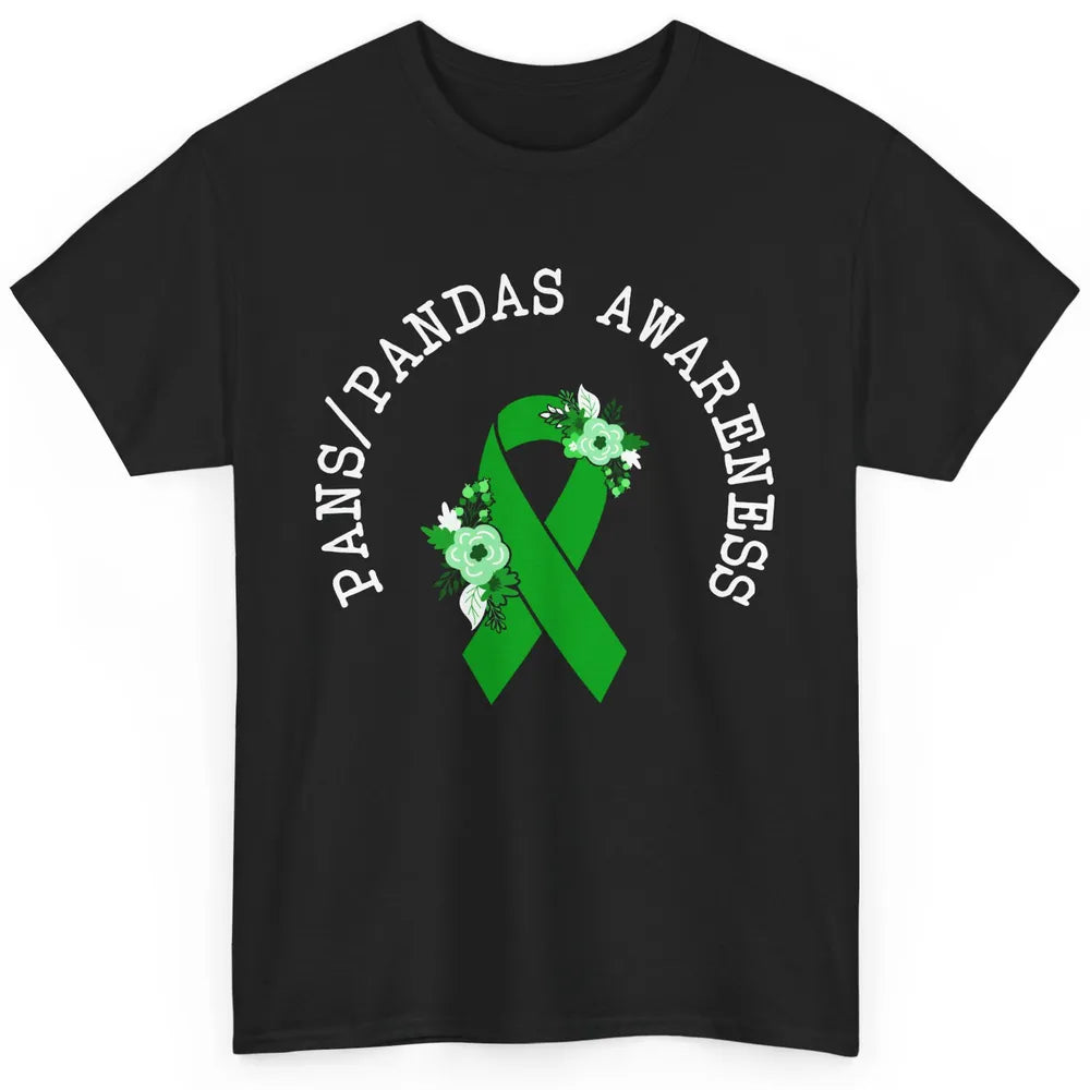 PANS/PANDAS Awareness Floral Green Ribbon Pans Disease Classic Unisex T-Shirt
