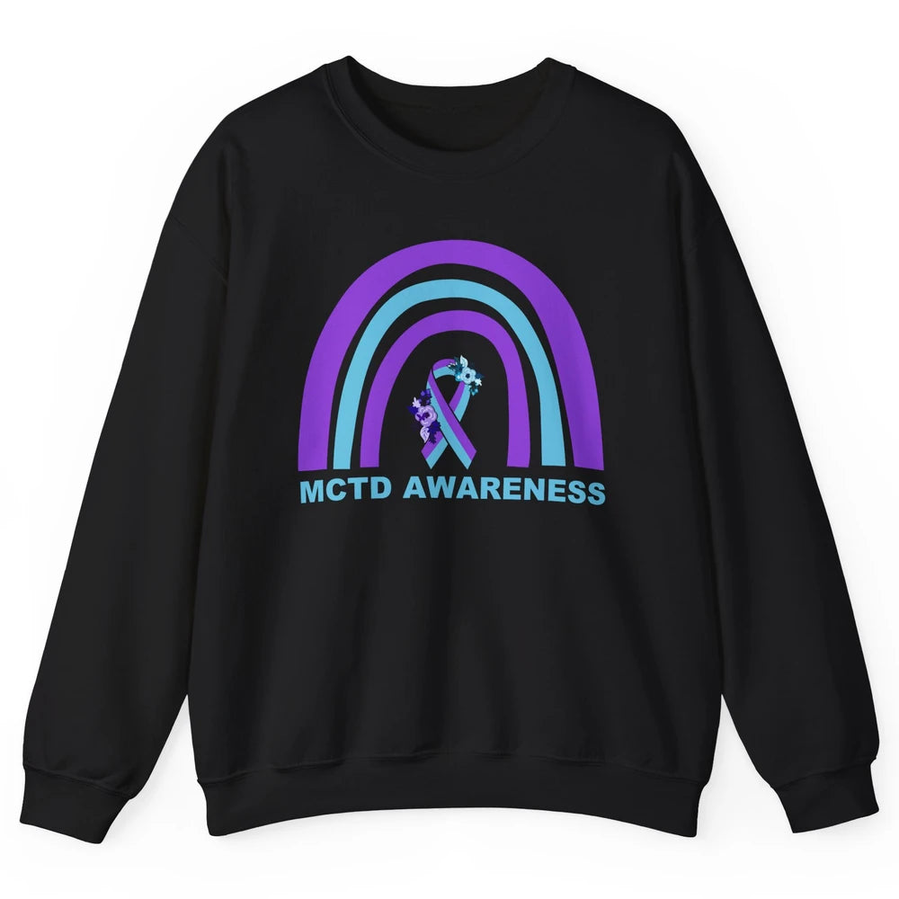 Mixed Connective Tissue Disease Awareness MCTD Floral Ribbon Unisex Crewneck Sweatshirt