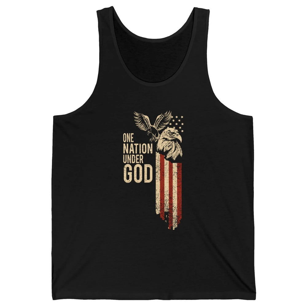 One Nation Under God Flag 4th Of July Independence Patriotic Unisex Jersey Tank