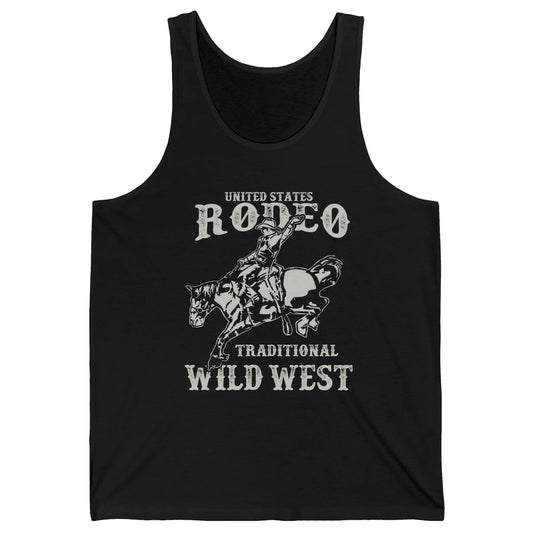 Retro Cowboy US Rodeo Traditional Wild West Western Cowgirl Unisex Jersey Tank