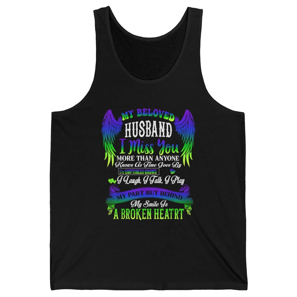 My Husband My Angel In Heaven Love Miss You Husband Wings Unisex Jersey Tank