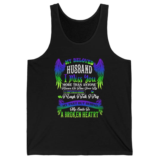 My Husband My Angel In Heaven Love Miss You Husband Wings Unisex Jersey Tank