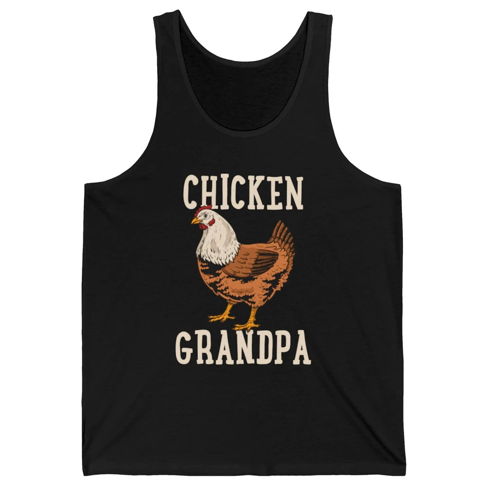 Retro Chicken Grandpa Funny Grandfather Vintage Farm Animal Unisex Jersey Tank