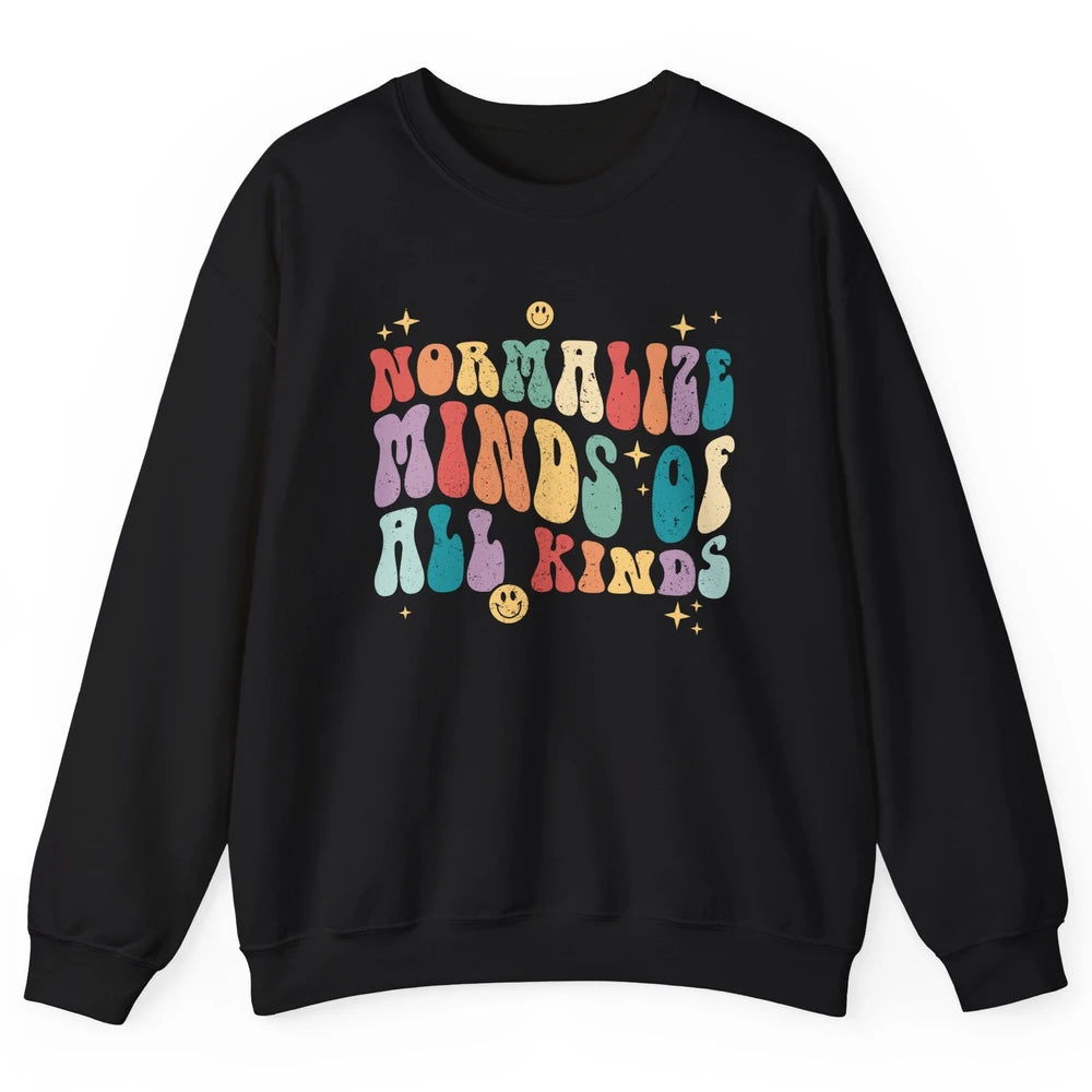 Retro Autism Normalize Minds Of All Kinds Neurodiversity Unisex Crewneck Sweatshirt
