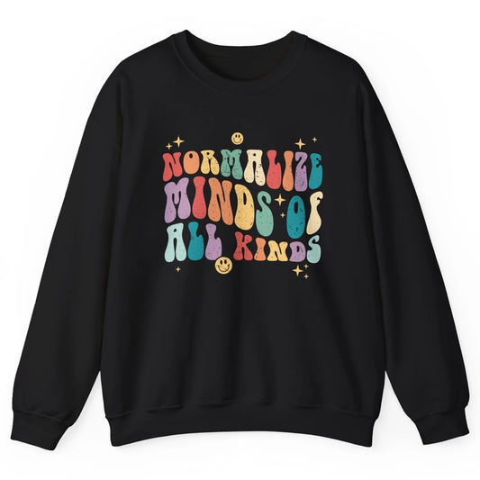 Retro Autism Normalize Minds Of All Kinds Neurodiversity Unisex Crewneck Sweatshirt