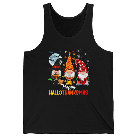 Funny Pumpkin Gnomes Hallo-thank-mas Thanksgiving Christmas Unisex Jersey Tank