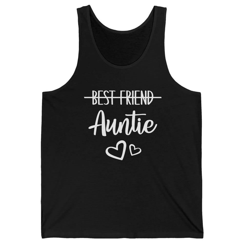 Promoted From Bestie To Auntie Pregnancy Reveal Bestfriend Unisex Jersey Tank