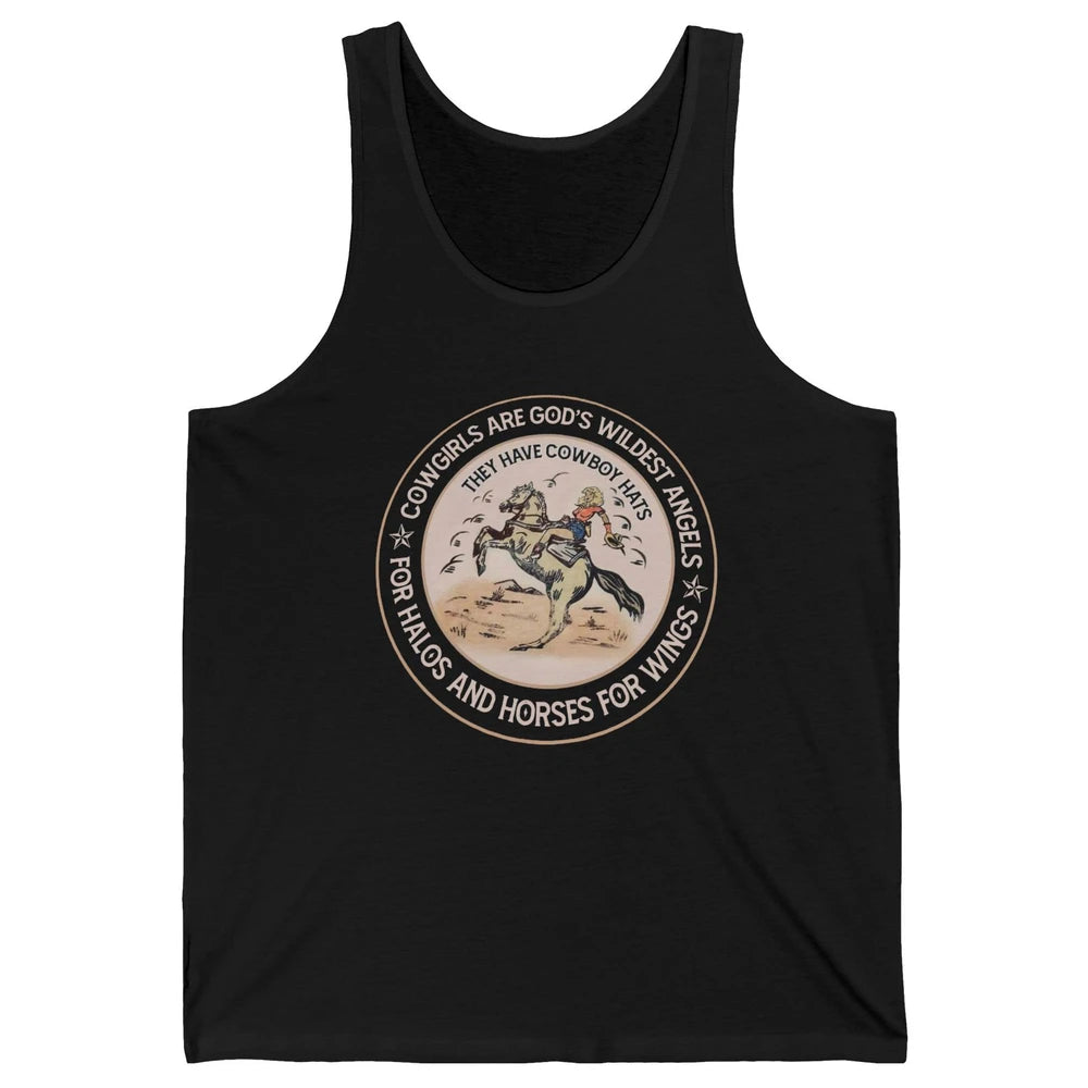 Retro Cowgirls Are God's Wildest Angel Western Country Rodeo Unisex Jersey Tank