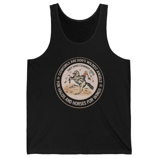 Retro Cowgirls Are God's Wildest Angel Western Country Rodeo Unisex Jersey Tank