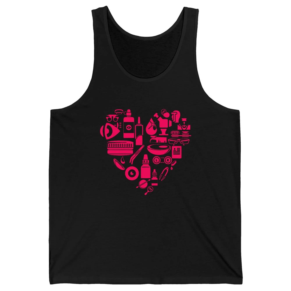 Optometrist Tools Heart Eye Doctor Optician Ophthalmic Tech Unisex Jersey Tank