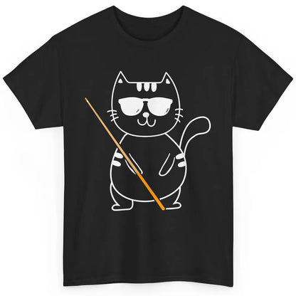 Pool Player Cool Cat Sunglasses Eight Balls Pool Snooker Pun Classic Unisex T-Shirt