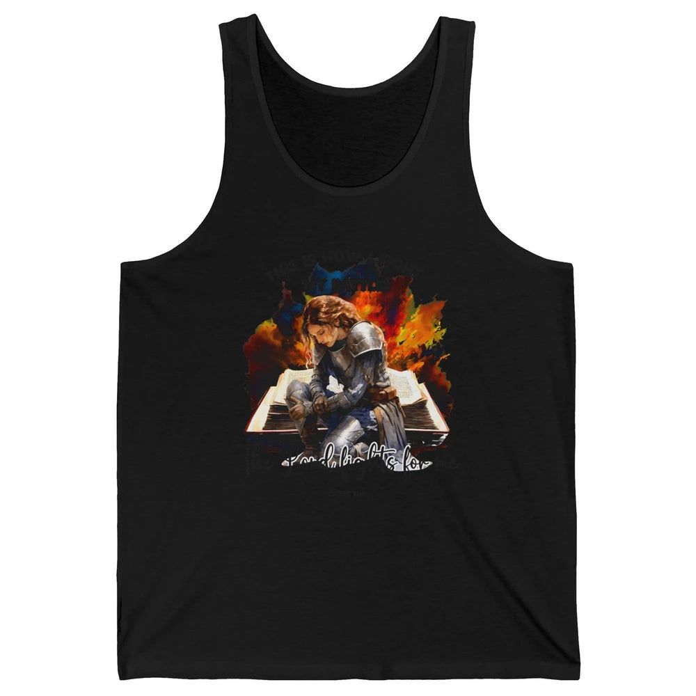 Christian Woman This Is How I Fight My Battles Bible Verse Unisex Jersey Tank