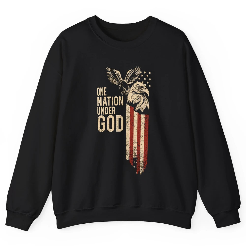 One Nation Under God Flag 4th Of July Independence Patriotic Unisex Crewneck Sweatshirt