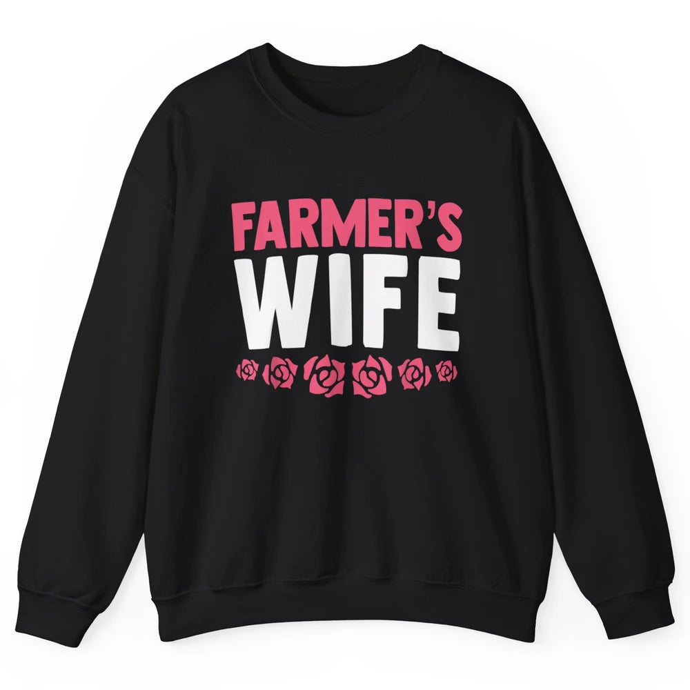 Retro Farmer Wife Funny Farm Lovers Farming Women Western Unisex Crewneck Sweatshirt