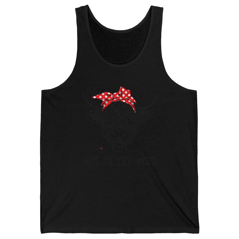 Funny Highland Cow Bandana Not In The Mood Western Cattle Unisex Jersey Tank