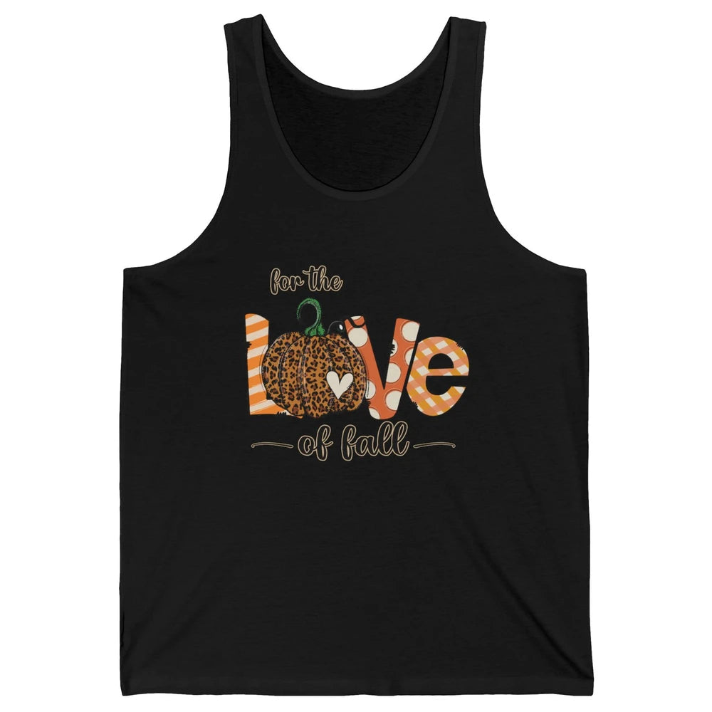 Retro Love Fall Y'All Leopard Pumpkin Heart Halloween Fall Unisex Jersey Tank