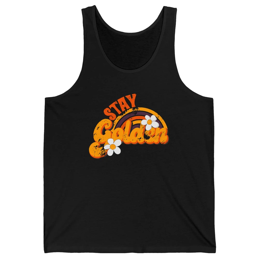 Retro Daisy Rainbow Stay Golden Summer Vintage Positive Life Unisex Jersey Tank