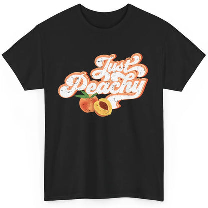 Retro Just Peachy Retro 70s Georgia Peaches Summer Fruit Classic Unisex T-Shirt