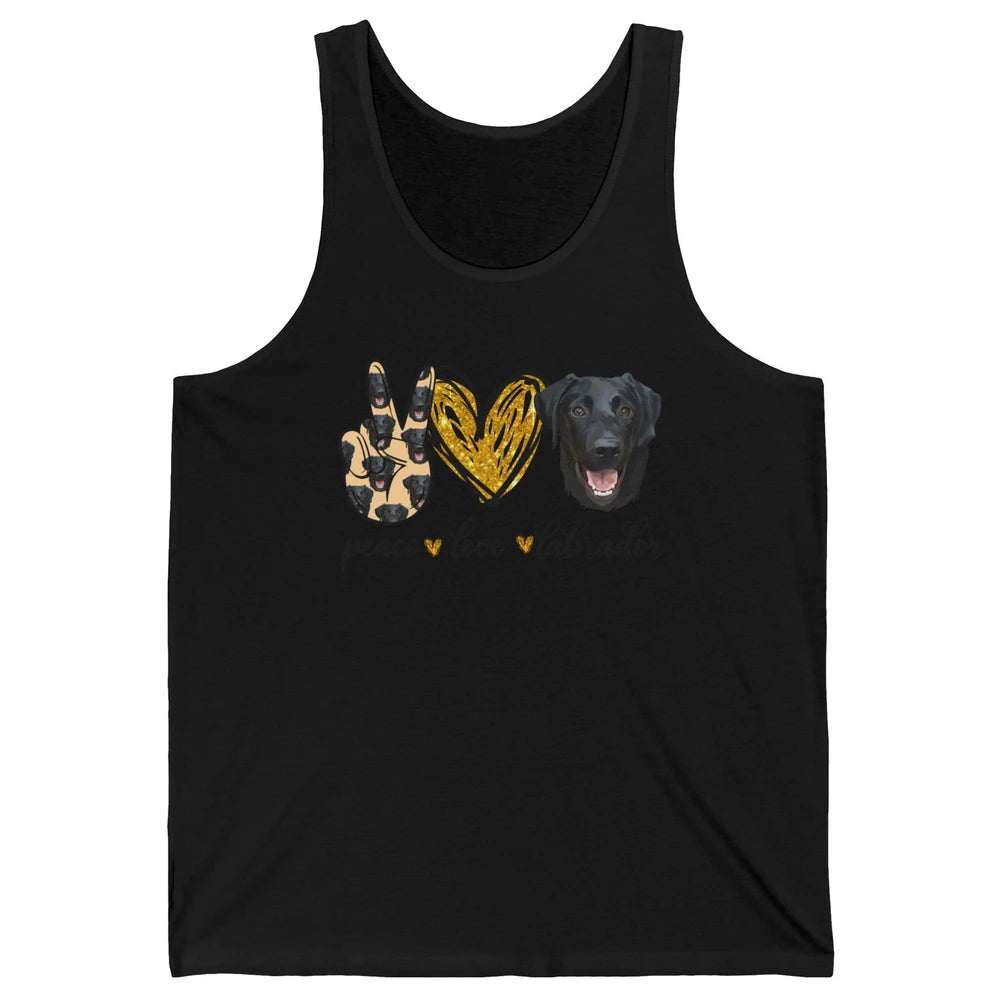 Peace Love Labrador Dog Black Labrador Retriever Dad Mom Unisex Jersey Tank