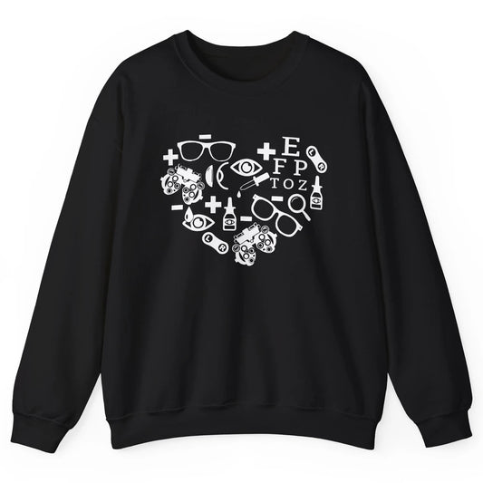 Optometrist Symbols Heart Optician Sight Squad Optometry Unisex Crewneck Sweatshirt