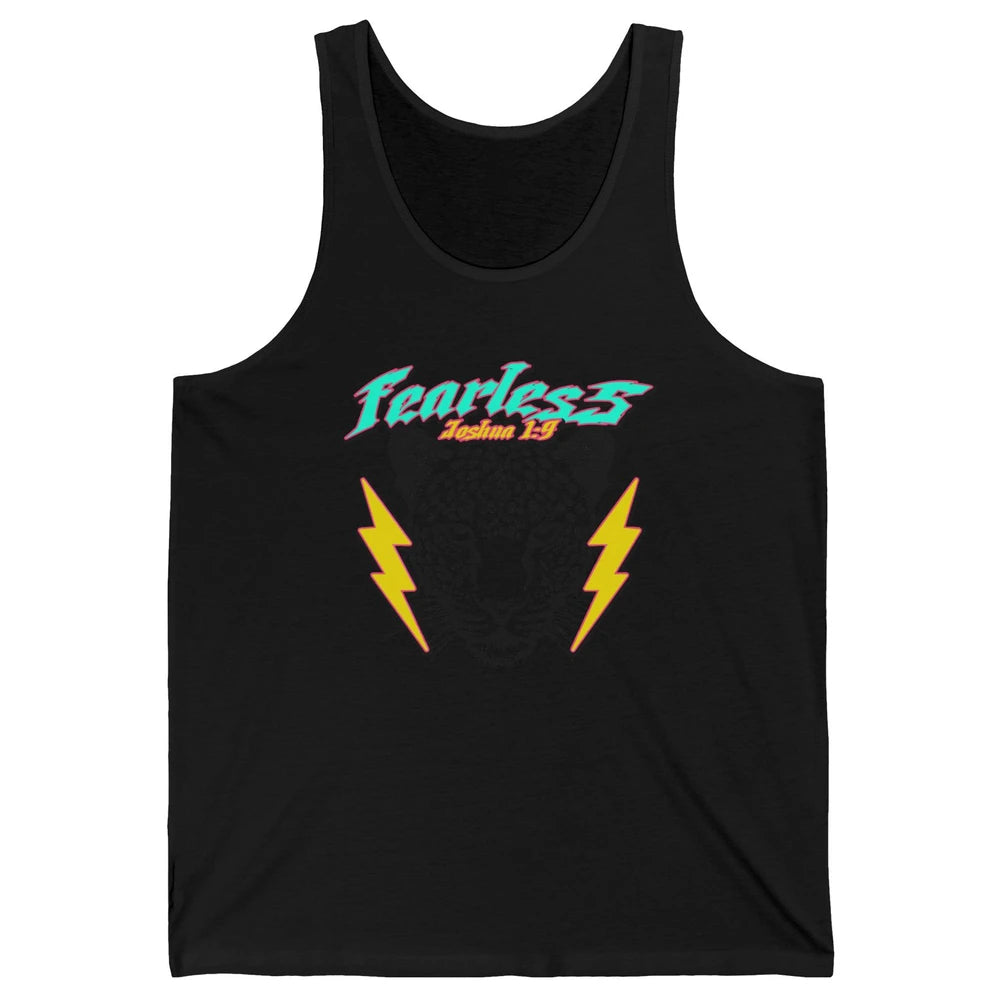 Christian Cheetah Fearless Bible Lightning Bolt Religious Unisex Jersey Tank
