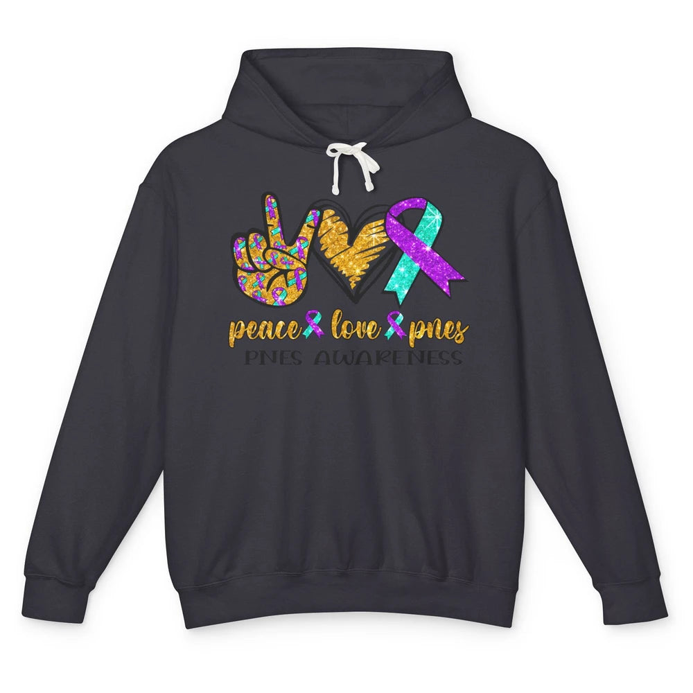 Psychogenic Non-epileptic Seizures Peace Love PNES Ribbon Unisex Lightweight Hoodie