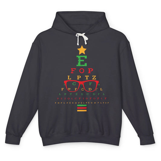 Optician Christmas Funny Xmas Tree Eyeglasses Optometrist Unisex Lightweight Hoodie