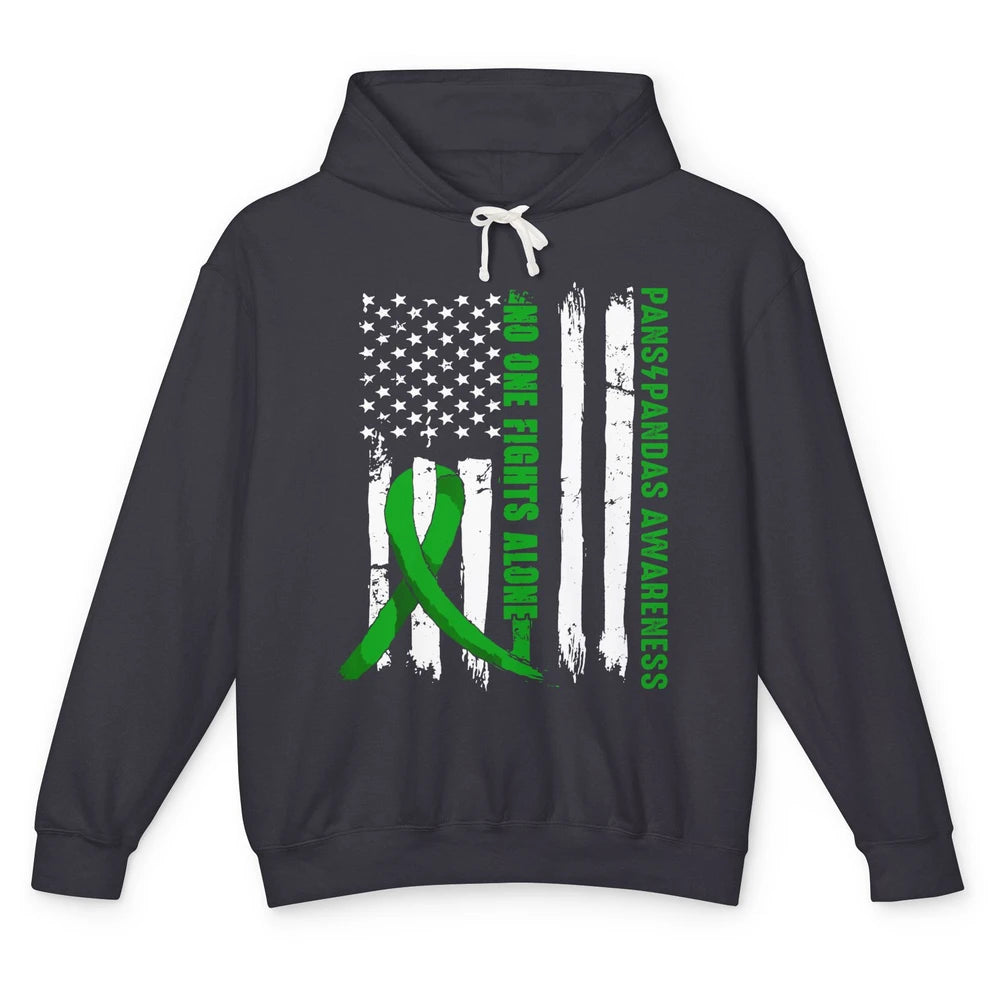 PANS/PANDAS Awareness Retro US Flag No One Fight Alone Unisex Lightweight Hoodie