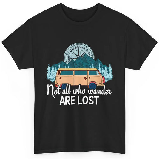 Vintage Compass Not All Who Wander Are Lost Camping Trailer Classic Unisex T-Shirt