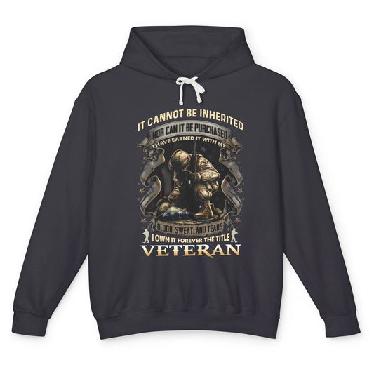 Proud American Veteran It Can't Be Heritated US Soldier Gift Unisex Lightweight Hoodie