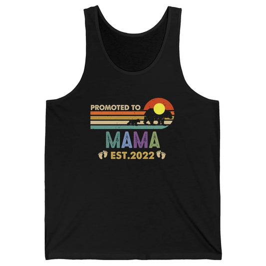 Retro Mama Bear Promoted To Mama Est 2022 First Mothers Day Unisex Jersey Tank