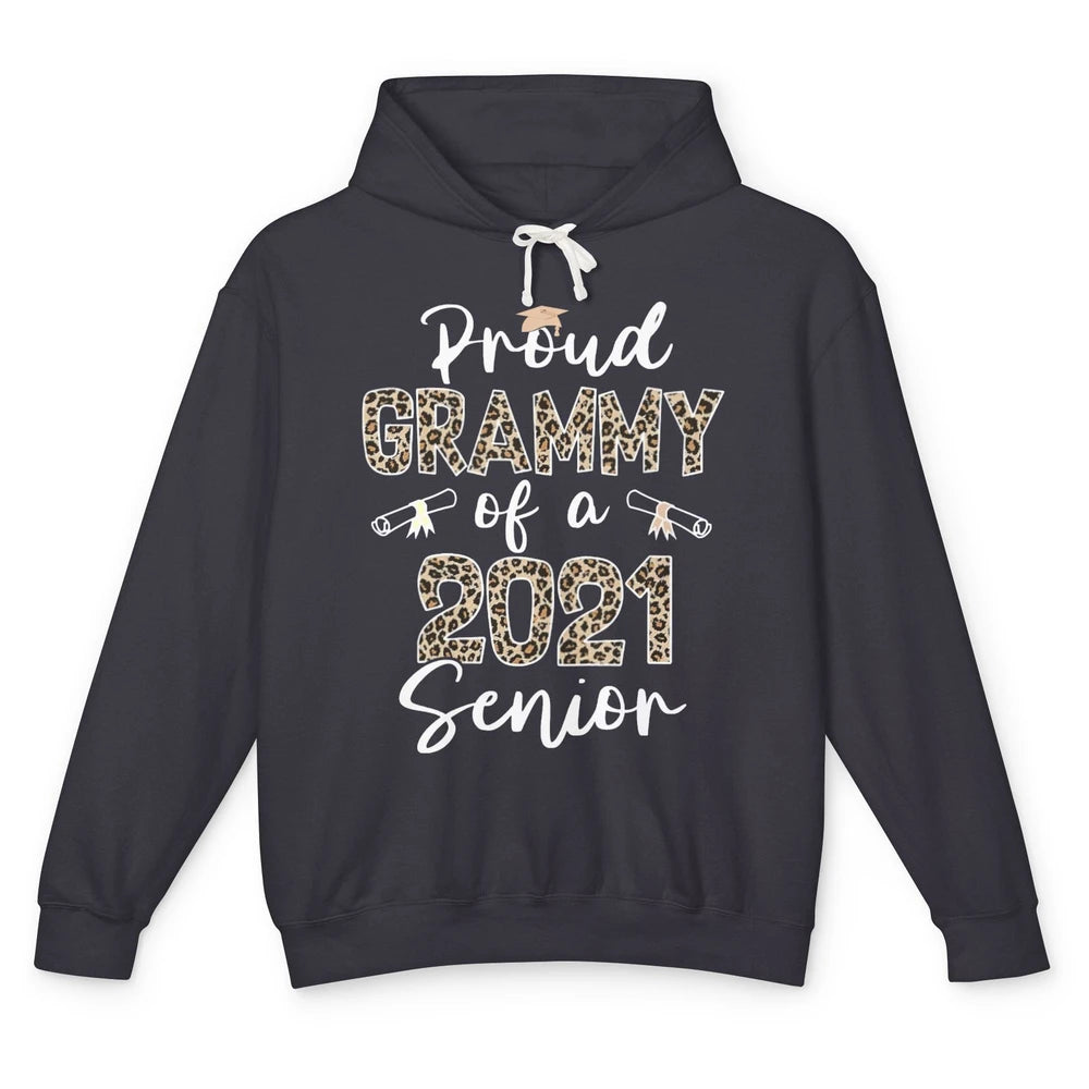 Proud Grammy Of A 2021 Senior Senior 2021 Grad Party Leopard Unisex Lightweight Hoodie