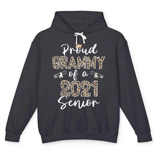 Proud Grammy Of A 2021 Senior Senior 2021 Grad Party Leopard Unisex Lightweight Hoodie