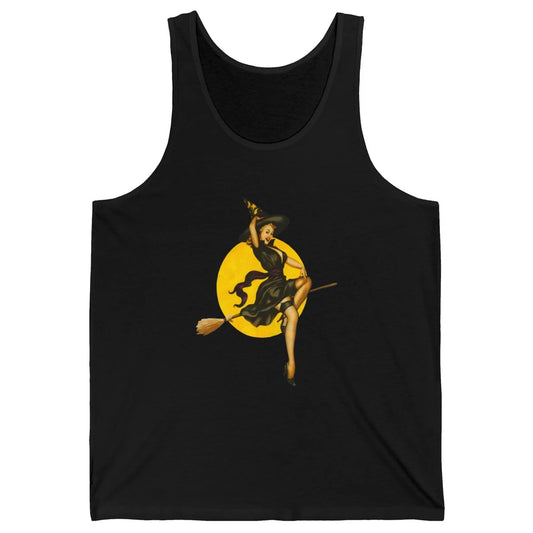 Pin Up Vintage Witch Pastel Witchcraft Halloween Spooky Goth Unisex Jersey Tank