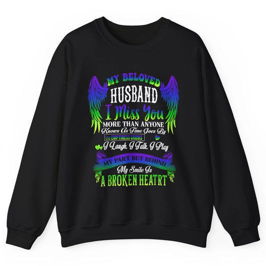 My Husband My Angel In Heaven Love Miss You Husband Wings Unisex Crewneck Sweatshirt