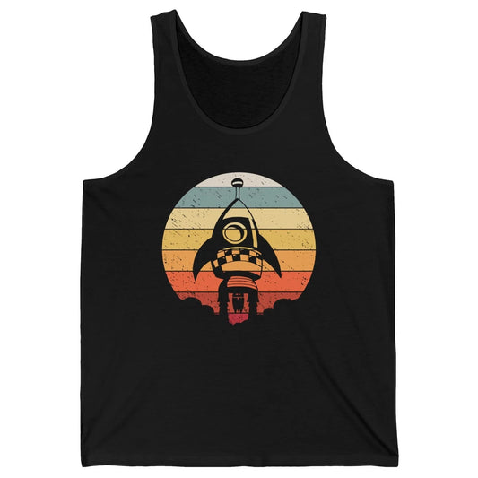 Retro Astronaut Spaceship Spacecraft Spaceman Rocket Launch Unisex Jersey Tank