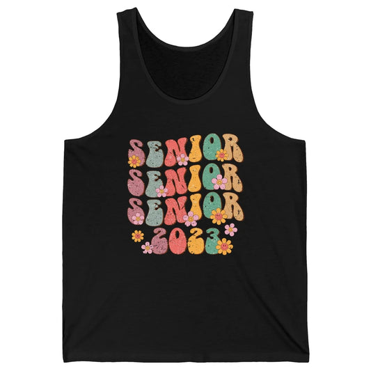 Retro Groovy Daisy Senior 2023 Graduation Gift Class Of 2023 Unisex Jersey Tank