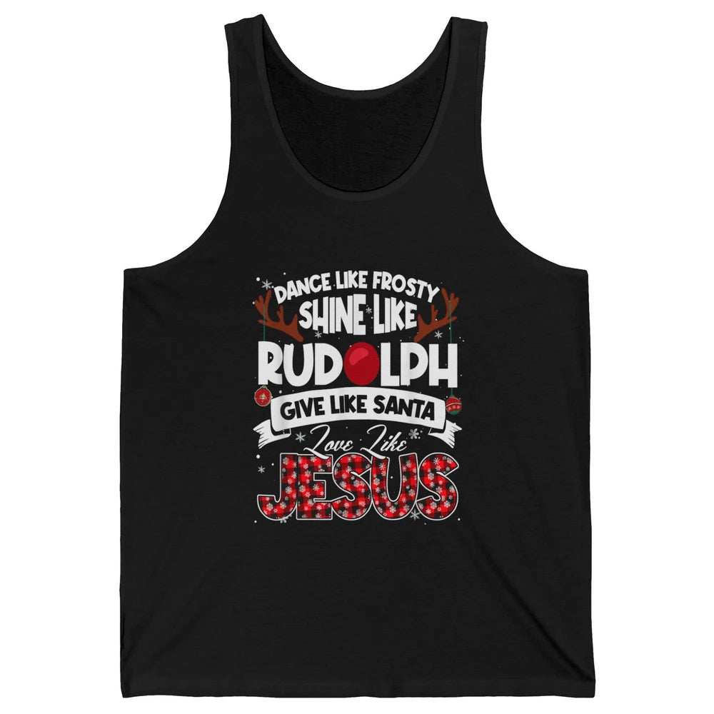 Merry Christmas Santa Frosty Rudolph Jesus Xmas God Reindeer Unisex Jersey Tank