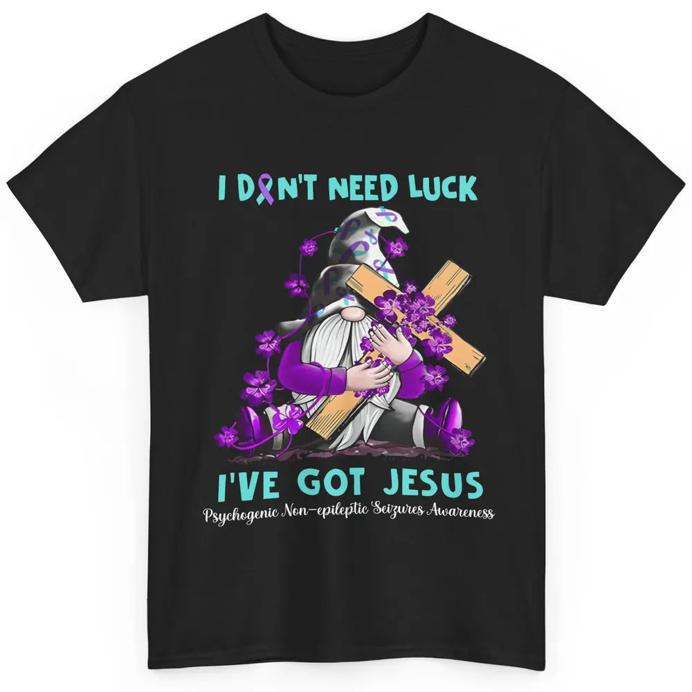 PNES Awareness Gnome I Don't Need Luck I've Got Jesus Faith Classic Unisex T-Shirt