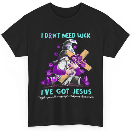 PNES Awareness Gnome I Don't Need Luck I've Got Jesus Faith Classic Unisex T-Shirt