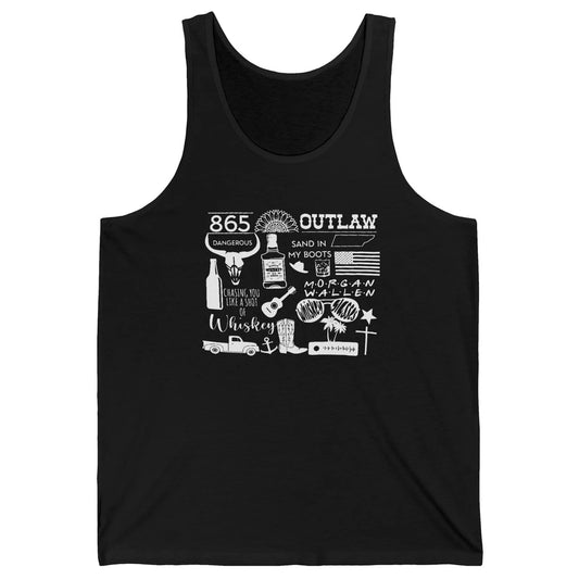 Retro Cowboy Boot Hat Sand In My Boots Western Country Music Unisex Jersey Tank