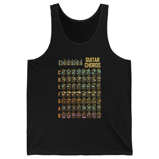 Music Art Guitar Chords Retro Guitarist Play Guitar Musician Unisex Jersey Tank
