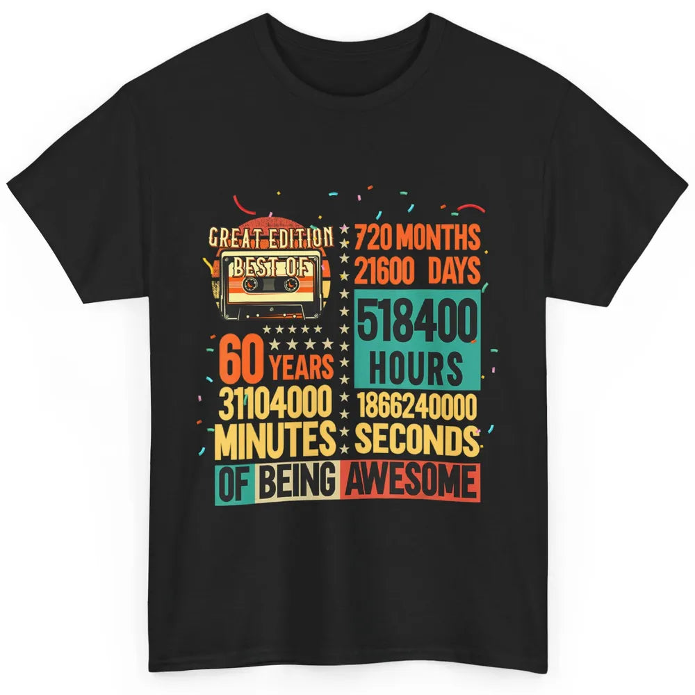 Retro 60s Lifetime Cassette Music Count Down 60th Birthday Classic Unisex T-Shirt