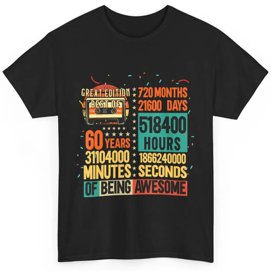 Retro 60s Lifetime Cassette Music Count Down 60th Birthday Classic Unisex T-Shirt