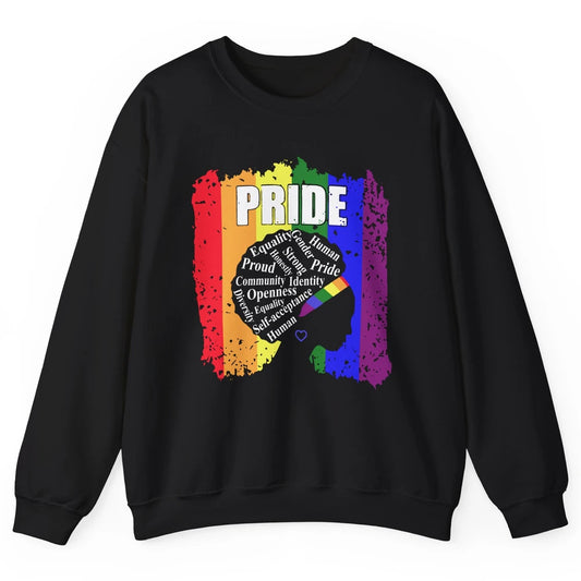 Proud Afro Girl Gay Pride Month Equality Unisex Crewneck Sweatshirt