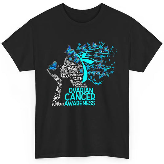 Ovarian Cancer Awareness Hope Love Cure Teal Ribbon Classic Unisex T-Shirt